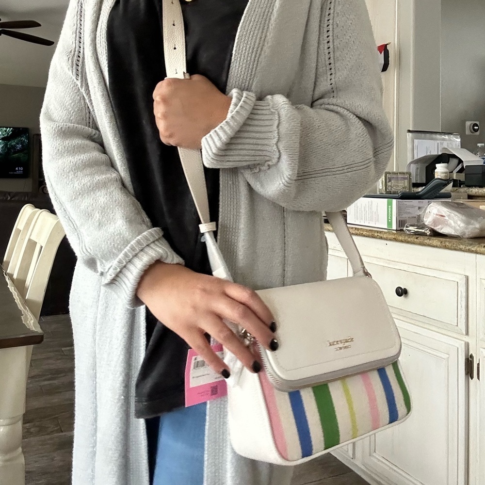 New Kate spade run around breezy stripe crossbody bag - Picture 9 of 10